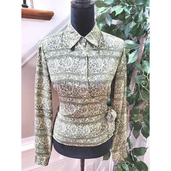 Liz Claiborne Women's Gray Polyester Collared Long Sleeve Button Down Shirt 6 - Picture 2 of 12